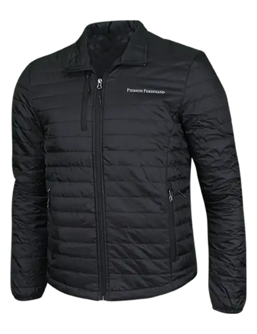 Deep Black Puffy Packable Jacket w/Pierson Ferdinand Logo
