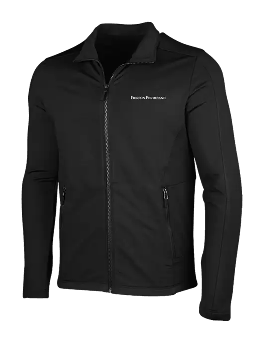 Deep Black Grid Fleece Jacket w/Pierson Ferdinand Logo