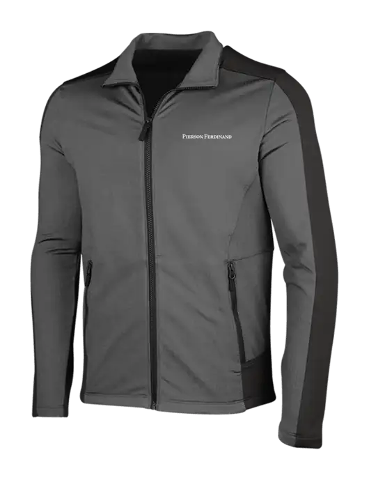 Medium Grey Heather Grid Fleece Jacket w/Pierson Ferdinand Logo