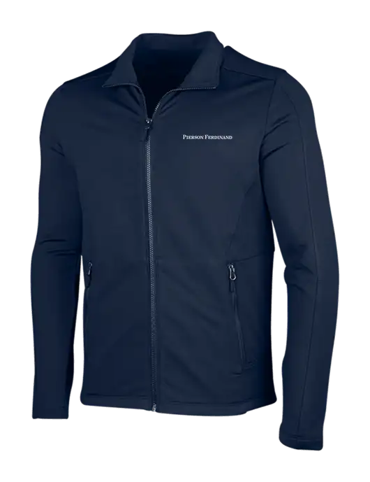Navy Grid Fleece Jacket w/Pierson Ferdinand Logo