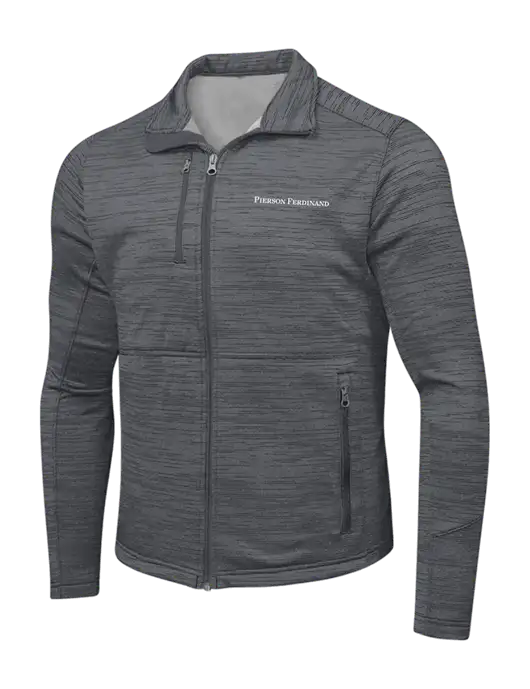 Medium Grey Digi Stripe Fleece Jacket w/Pierson Ferdinand Logo