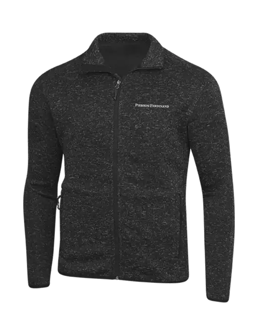 Black Heather Sweater Fleece Jacket w/Pierson Ferdinand Logo