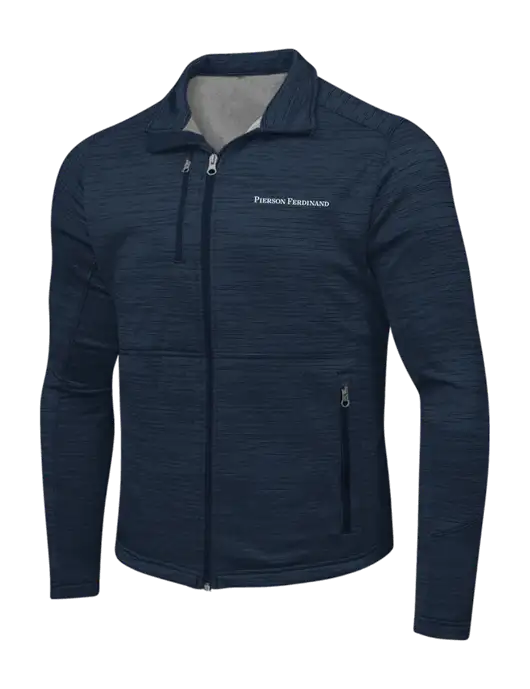 Navy Digi Stripe Fleece Jacket w/Pierson Ferdinand Logo