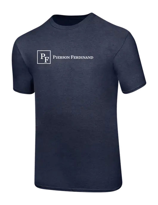 Ring Spun Heather Navy 4.5 oz T-Shirt w/Full Logo
