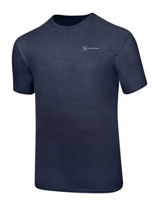 Ring Spun Heather Navy 4.5 oz T-Shirt w/Full Logo