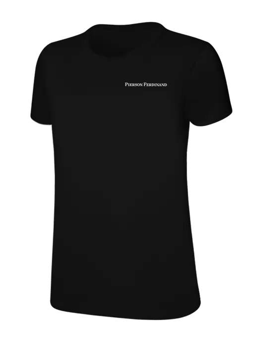 Womens Ring Spun Jet Black 4.5 oz T-Shirt w/Pierson Ferdinand Logo