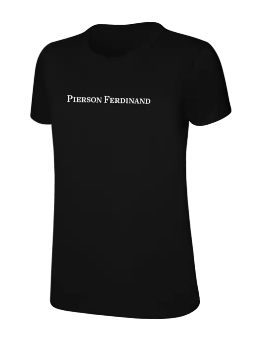 Womens Ring Spun Jet Black 4.5 oz T-Shirt w/Pierson Ferdinand Logo