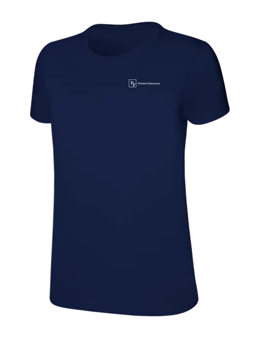 Womens Ring Spun Navy 4.5 oz T-Shirt w/Full Logo