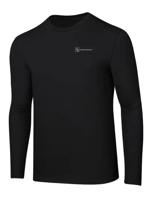 Ring Spun Jet Black 4.5 oz Long Sleeve T-Shirt w/Full Logo