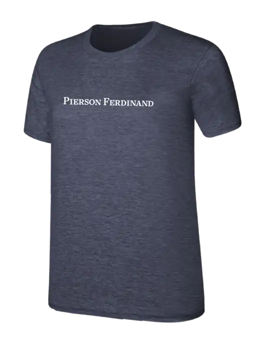 Womens Ring Spun Heather Navy 4.5 oz T-Shirt w/Pierson Ferdinand Logo