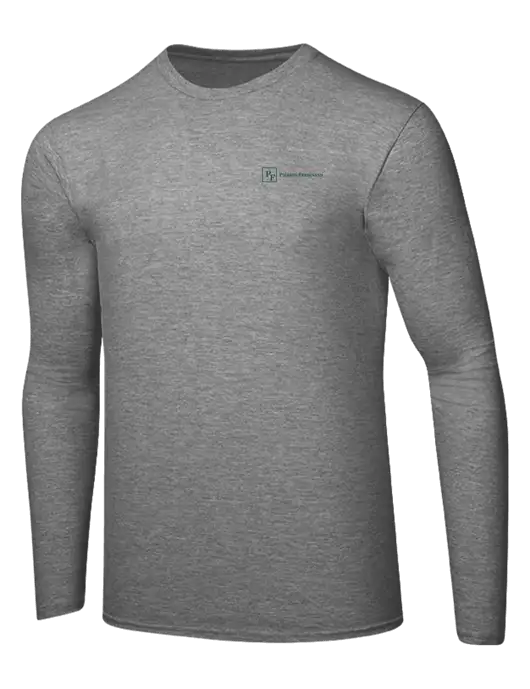 Ring Spun Light Heather Grey 4.5 oz Long Sleeve T-Shirt w/Full Logo
