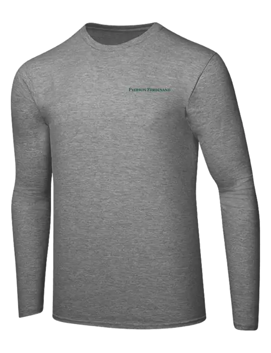 Ring Spun Light Heather Grey 4.5 oz Long Sleeve T-Shirt w/Pierson Ferdinand Logo