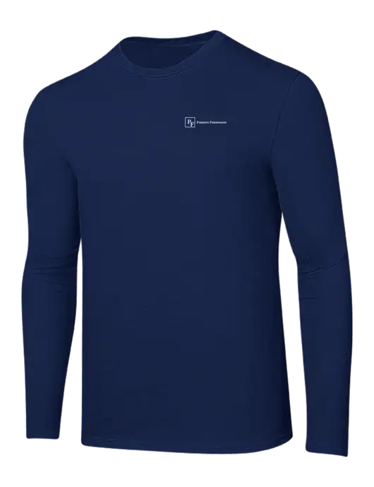Ring Spun Navy 4.5 oz Long Sleeve T-Shirt w/Full Logo
