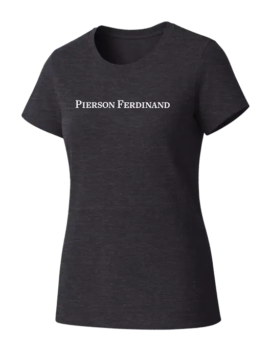 Womens Seriously Soft Heathered Charcoal T-Shirt w/Pierson Ferdinand Logo