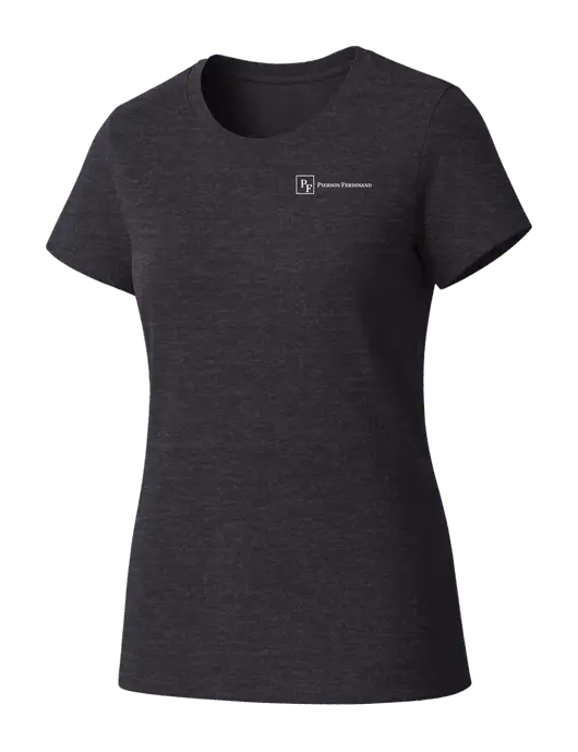 Womens Seriously Soft Heathered Charcoal T-Shirt w/Full Logo