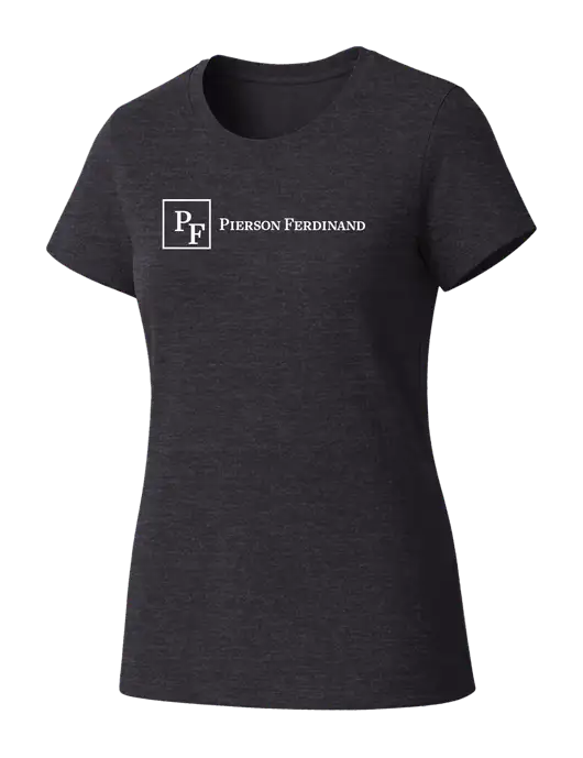 Womens Seriously Soft Heathered Charcoal T-Shirt w/Full Logo