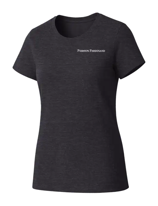 Womens Seriously Soft Heathered Charcoal T-Shirt w/Pierson Ferdinand Logo