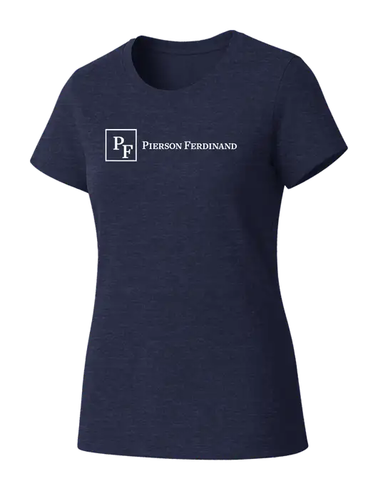 Womens Seriously Soft Heathered Navy T-Shirt w/Full Logo