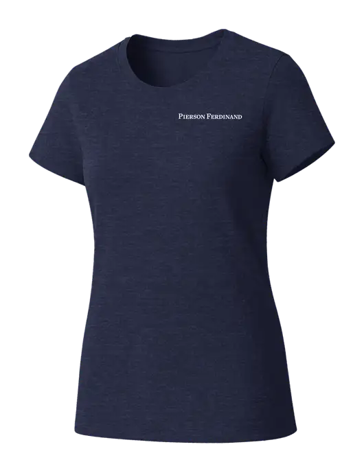 Womens Seriously Soft Heathered Navy T-Shirt w/Pierson Ferdinand Logo