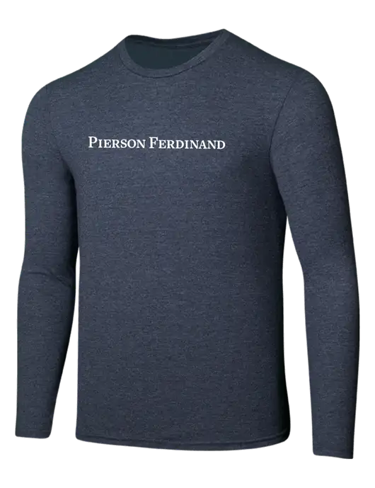 Seriously Soft Heathered Navy Long Sleeve T-Shirt w/Pierson Ferdinand Logo