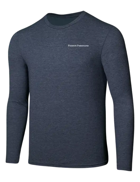 Seriously Soft Heathered Navy Long Sleeve T-Shirt w/Pierson Ferdinand Logo