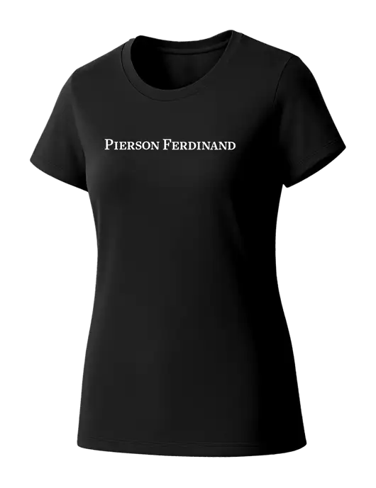 Womens Seriously Soft Black T-Shirt w/Pierson Ferdinand Logo