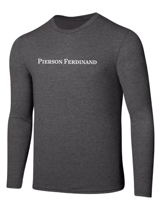 Seriously Soft Heathered Charcoal Long Sleeve T-Shirt w/Pierson Ferdinand Logo