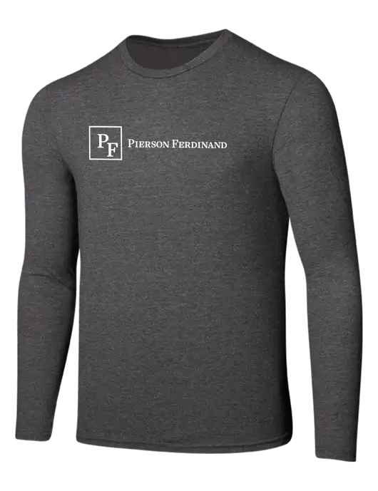 Seriously Soft Heathered Charcoal Long Sleeve T-Shirt w/Full Logo