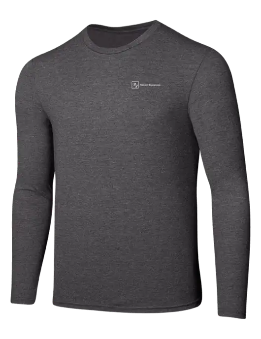 Seriously Soft Heathered Charcoal Long Sleeve T-Shirt w/Full Logo
