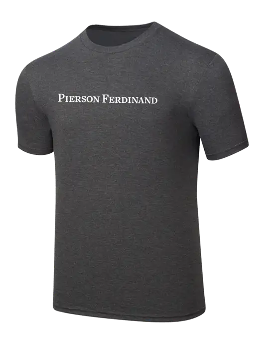 Simply Soft Heathered Charcoal 4.5oz  Poly/Combed Ring Spun Cotton T-Shirt w/Pierson Ferdinand Logo