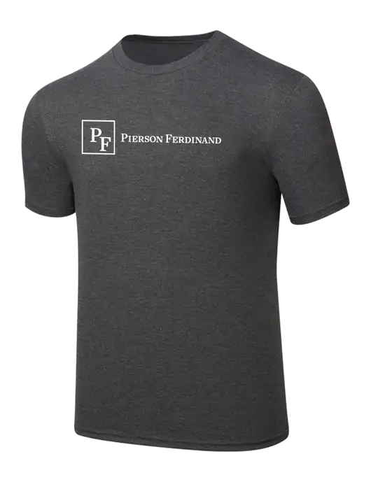 Simply Soft Heathered Charcoal 4.5oz  Poly/Combed Ring Spun Cotton T-Shirt w/Full Logo