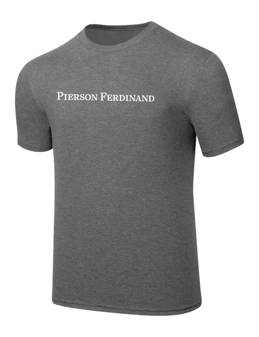 Simply Soft Heathered Medium Grey 4.5oz  Poly/Combed Ring Spun Cotton T-Shirt w/Pierson Ferdinand Logo
