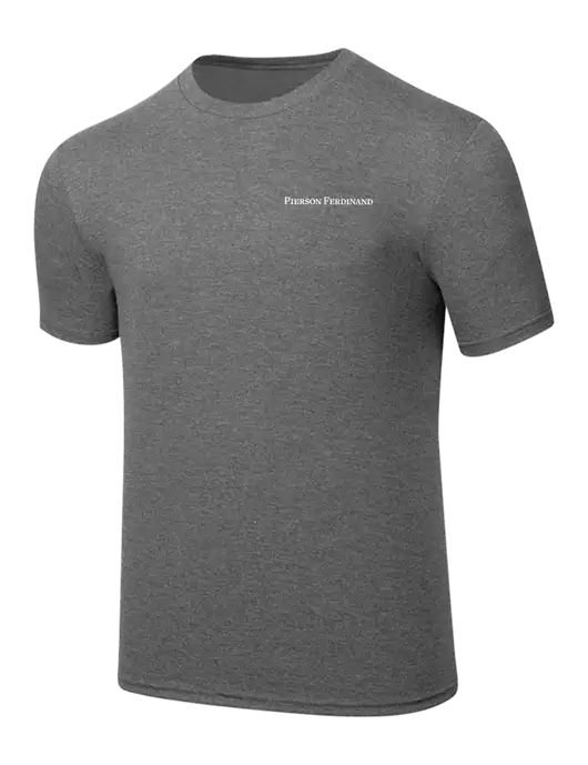 Simply Soft Heathered Medium Grey 4.5oz  Poly/Combed Ring Spun Cotton T-Shirt w/Pierson Ferdinand Logo