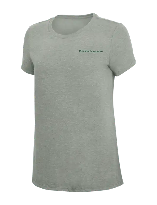 Womens Simply Soft Grey Frost 4.5oz  Poly/Combed Ring Spun Cotton T-Shirt w/Pierson Ferdinand Logo