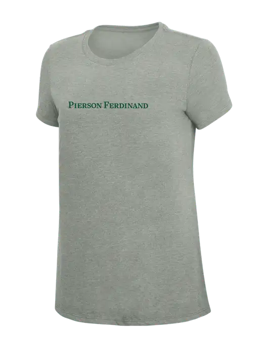 Womens Simply Soft Grey Frost 4.5oz  Poly/Combed Ring Spun Cotton T-Shirt w/Pierson Ferdinand Logo