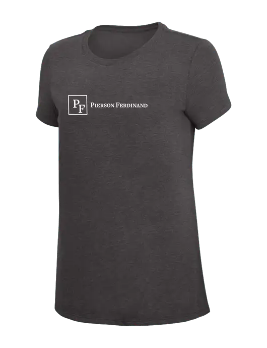 Womens Simply Soft Heather Charcoal 4.5oz  Poly/Combed Ring Spun Cotton T-Shirt w/Full Logo