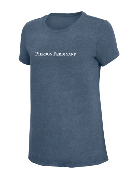 Womens Simply Soft Navy Frost 4.5oz  Poly/Combed Ring Spun Cotton T-Shirt w/Pierson Ferdinand Logo