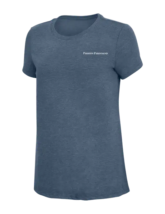 Womens Simply Soft Navy Frost 4.5oz  Poly/Combed Ring Spun Cotton T-Shirt w/Pierson Ferdinand Logo