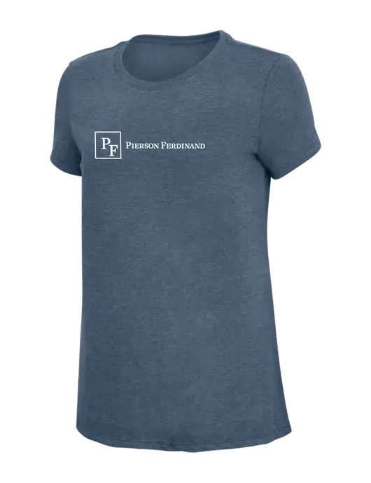 Womens Simply Soft Navy Frost 4.5oz  Poly/Combed Ring Spun Cotton T-Shirt w/Full Logo