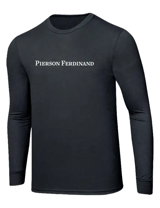 Simply Soft Long Sleeve Black Frost 4.5 oz, Poly/Combed Ring Spun Cotton T-Shirt w/Pierson Ferdinand Logo