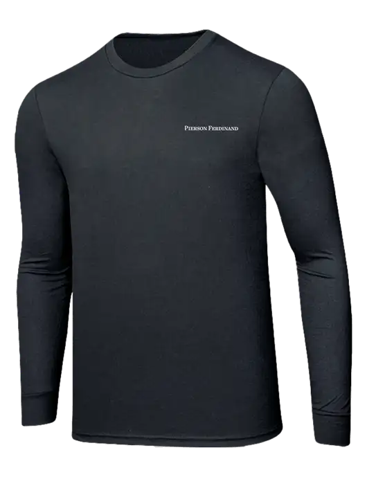 Simply Soft Long Sleeve Black Frost 4.5 oz, Poly/Combed Ring Spun Cotton T-Shirt w/Pierson Ferdinand Logo