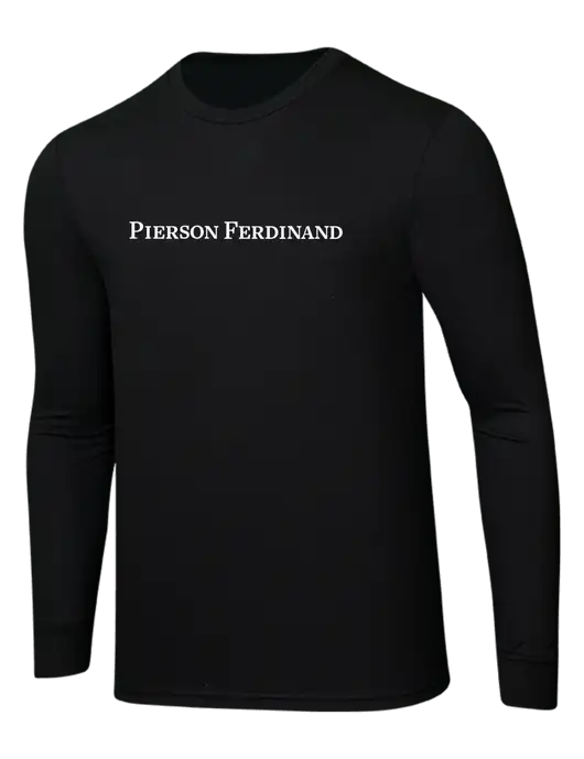 Simply Soft Long Sleeve Black 4.5 oz, Poly/Combed Ring Spun Cotton T-Shirt w/Pierson Ferdinand Logo