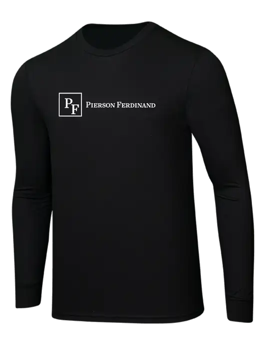 Simply Soft Long Sleeve Black 4.5 oz, Poly/Combed Ring Spun Cotton T-Shirt w/Full Logo