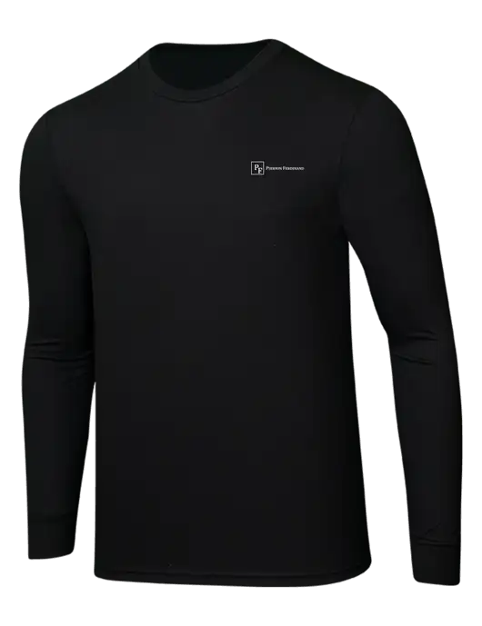 Simply Soft Long Sleeve Black 4.5 oz, Poly/Combed Ring Spun Cotton T-Shirt w/Full Logo
