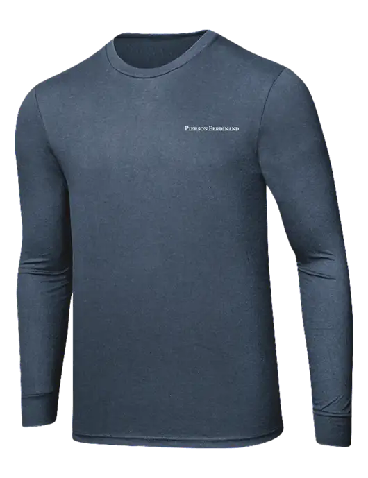 Simply Soft Long Sleeve Navy Frost 4.5 oz, Poly/Combed Ring Spun Cotton T-Shirt w/Pierson Ferdinand Logo