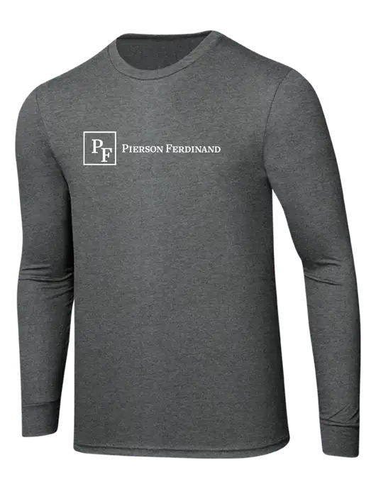 Simply Soft Long Sleeve Medium Grey Frost 4.5 oz, Poly/Combed Ring Spun Cotton T-Shirt w/Full Logo