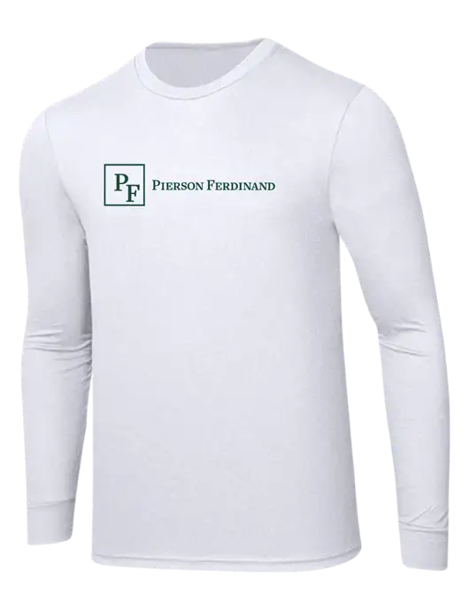Simply Soft Long Sleeve White 4.5 oz, Poly/Combed Ring Spun Cotton T-Shirt w/Full Logo