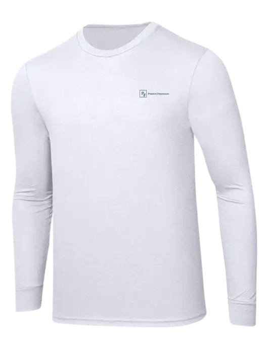 Simply Soft Long Sleeve White 4.5 oz, Poly/Combed Ring Spun Cotton T-Shirt w/Full Logo
