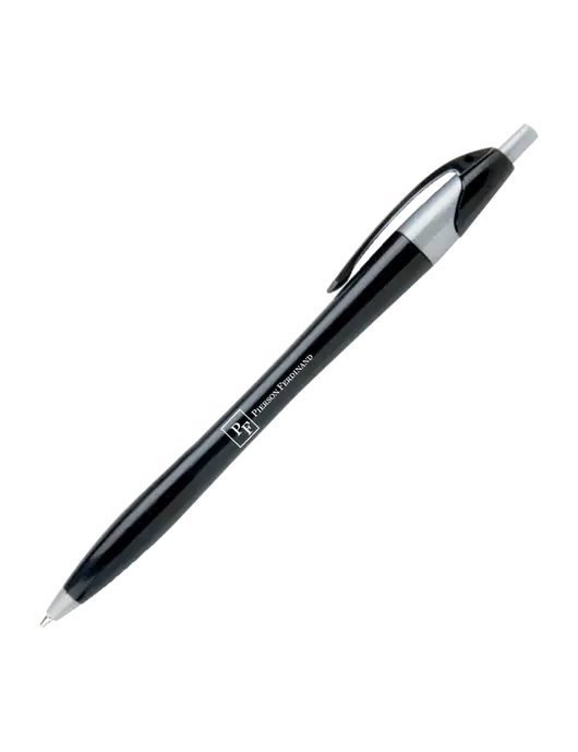 Novella Black/Silver Corporate Pen - Blue Ink w/Full Logo