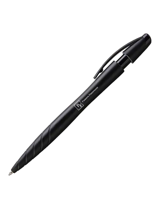 Awali Black Metallic Pen - Black Ink w/Full Logo
